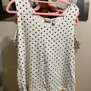 Chico's Black and White Polka Dot Top